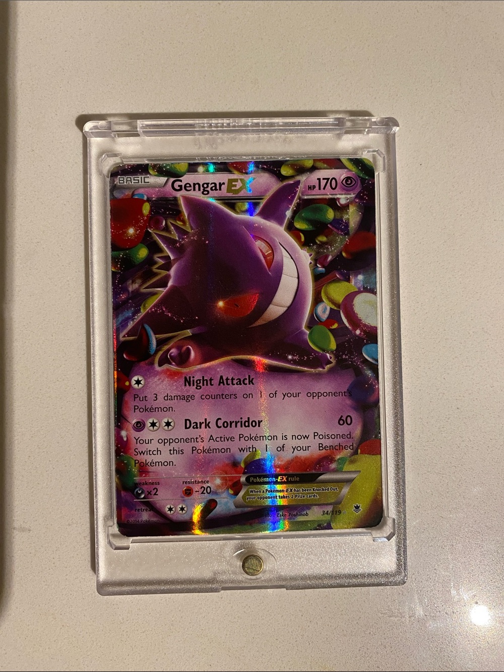 Gengar 2014 EX Holographic Pokémon Trading Card - Purple